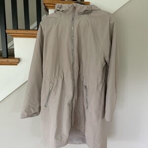 Beige Athleta Hooded Jacket Waterproof